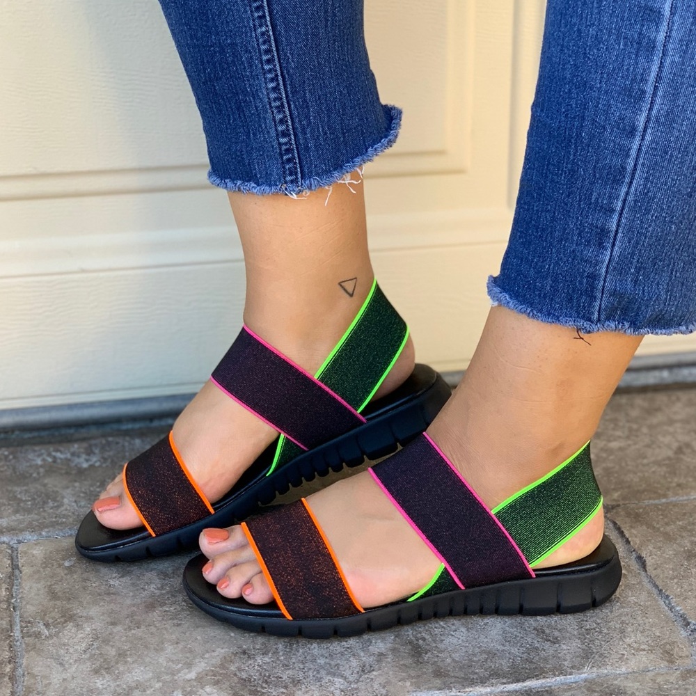 Comfortable Slingback Stretch Fabric Wedge Sandal - Picture 1 of 7
